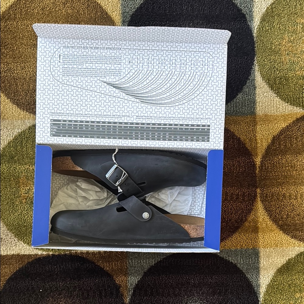 Men's new Black Birkenstock Boston soft footbed suede
